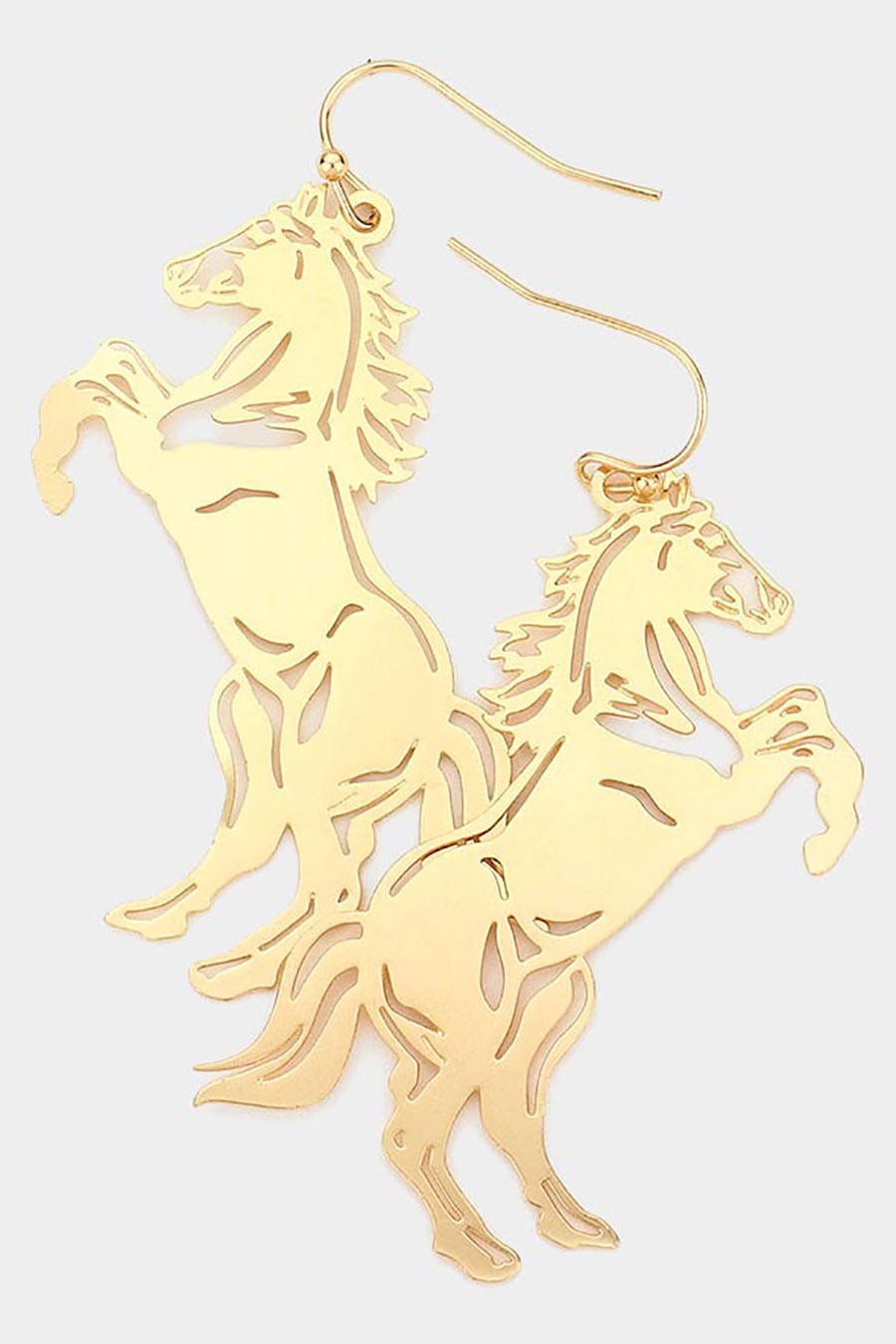 Cut Out Brass Metal Horse Dangle Earrings - Debs on 5th