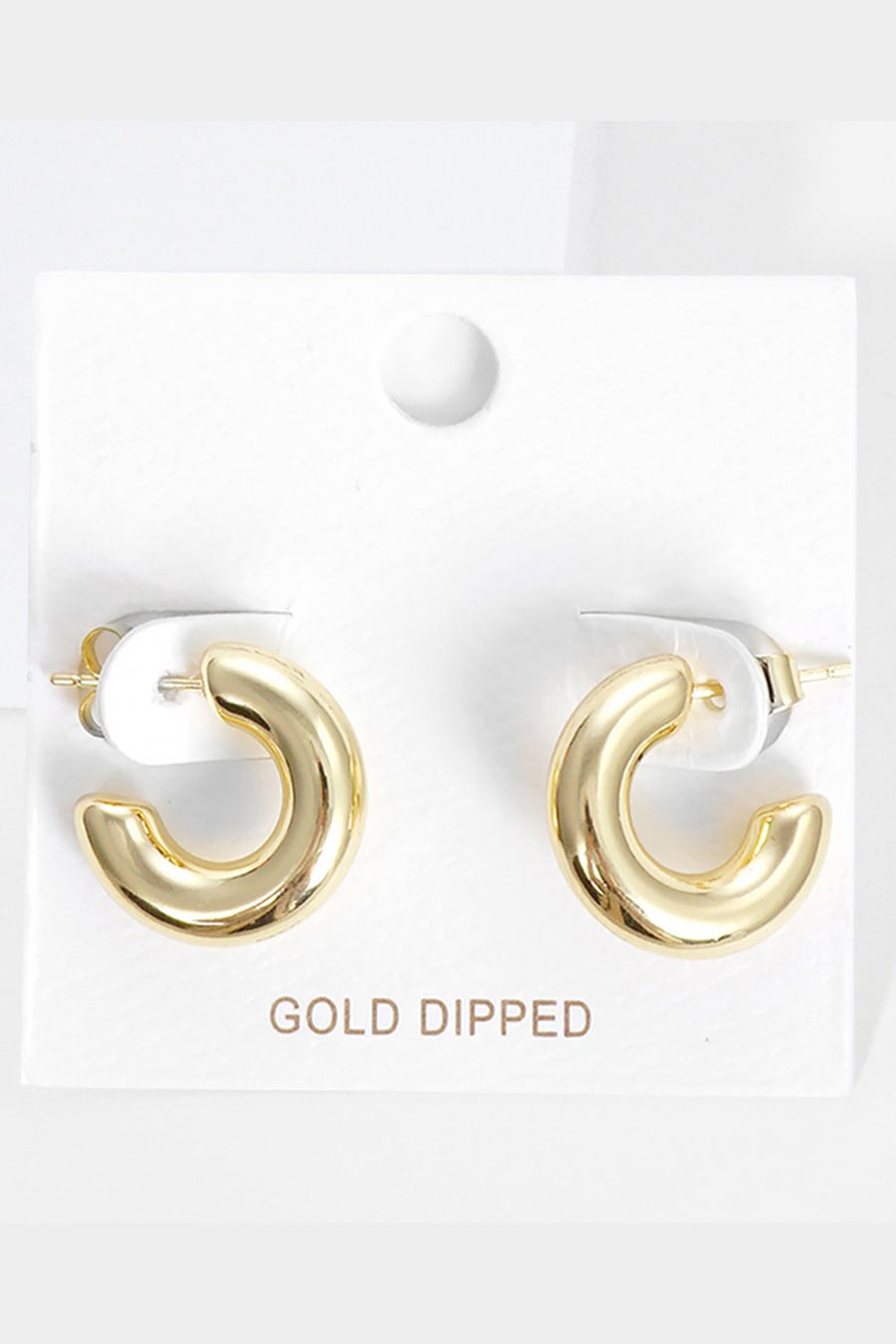 Gold Dipped Metal Hoop Earrings - Debs on 5th