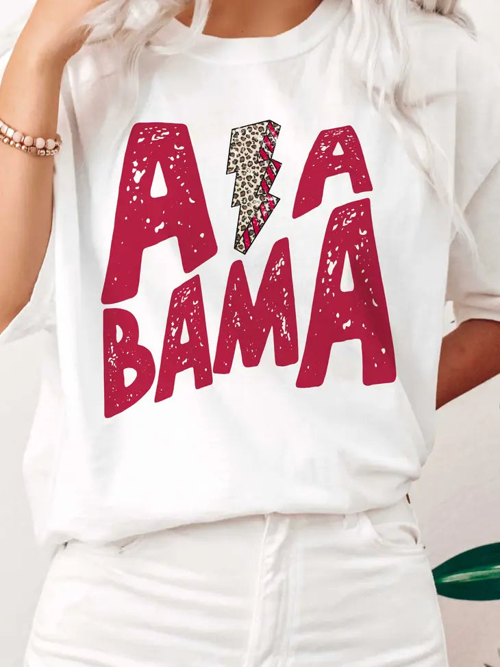 Alabama Bolt Graphic Top - Debs on 5th