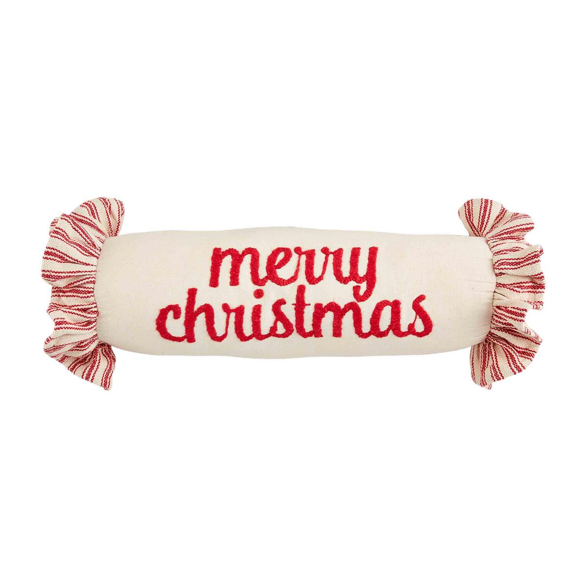 Christmas Ruffle Bolster Pillows - Debs on 5th