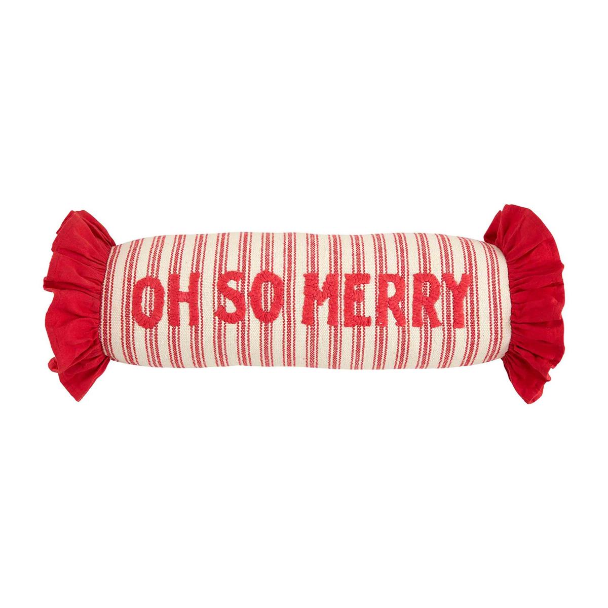 Christmas Ruffle Bolster Pillows - Debs on 5th