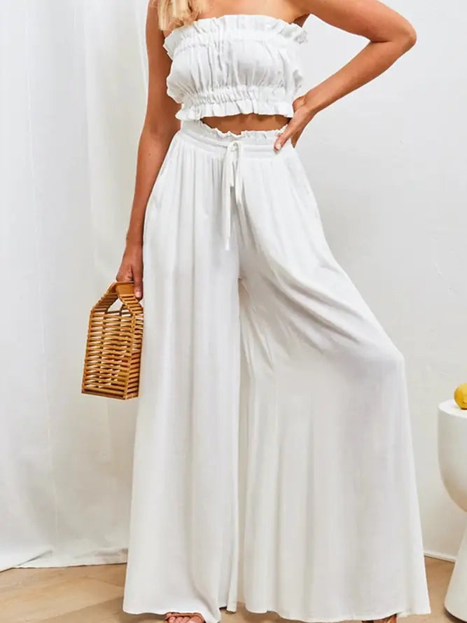 Sea Side Wide Leg Drawstring Pants - Debs on 5th