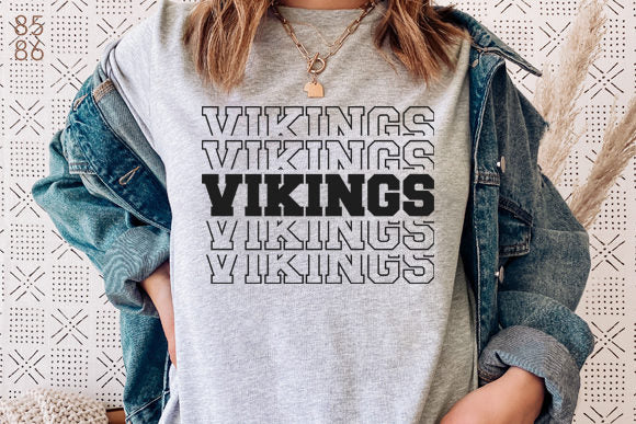 Debs on 5th Vikings 5 Graphic Tee XL / Ash