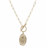 Gold Stamped Initial With Link Chain - Debs on 5th