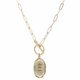 Gold Stamped Initial With Link Chain - Debs on 5th
