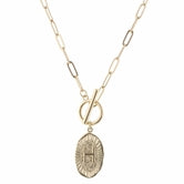 Gold Stamped Initial With Link Chain - Debs on 5th