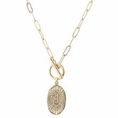 Gold Stamped Initial With Link Chain - Debs on 5th