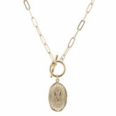 Gold Stamped Initial With Link Chain - Debs on 5th