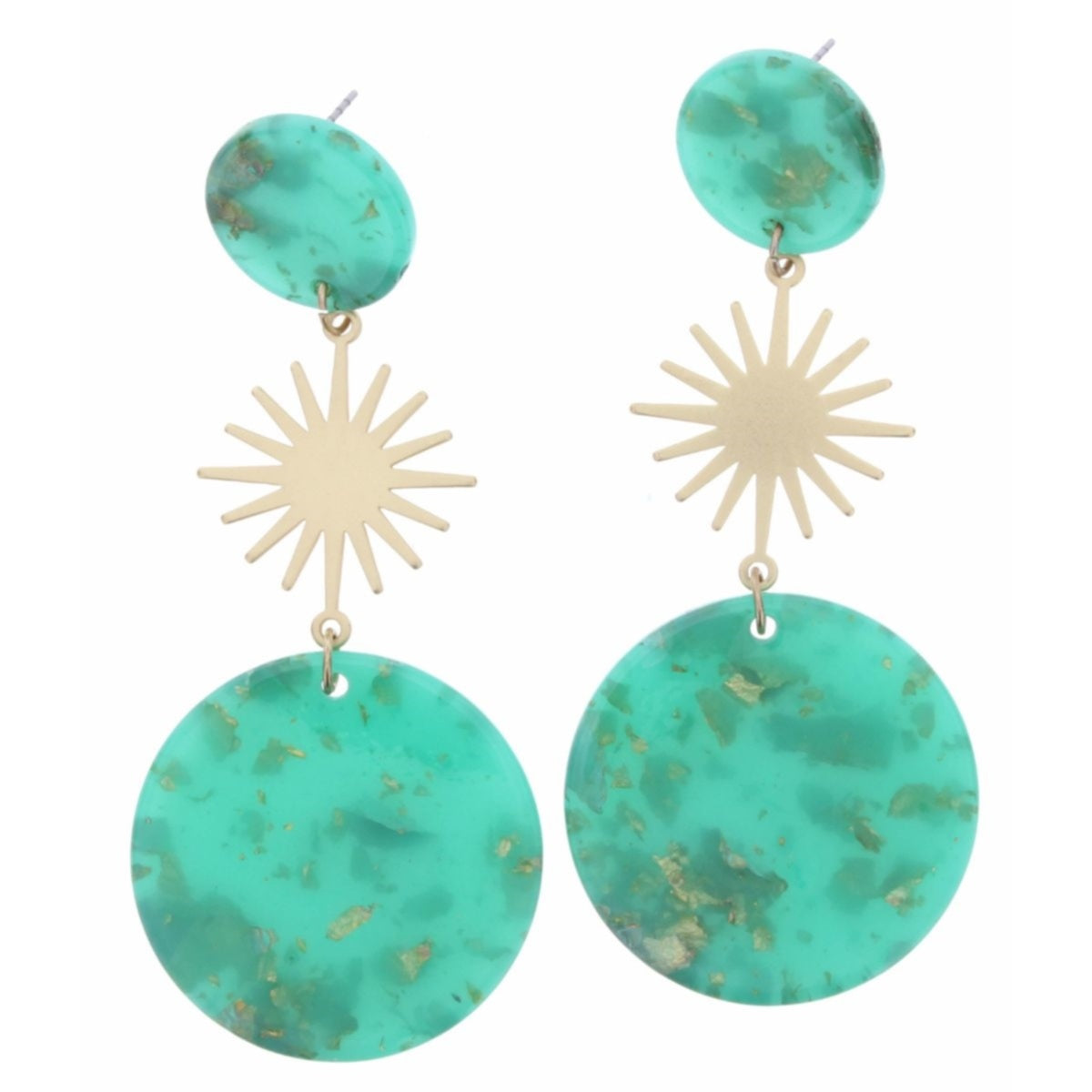 Dark Mint Gold Fleck Earring - Debs on 5th