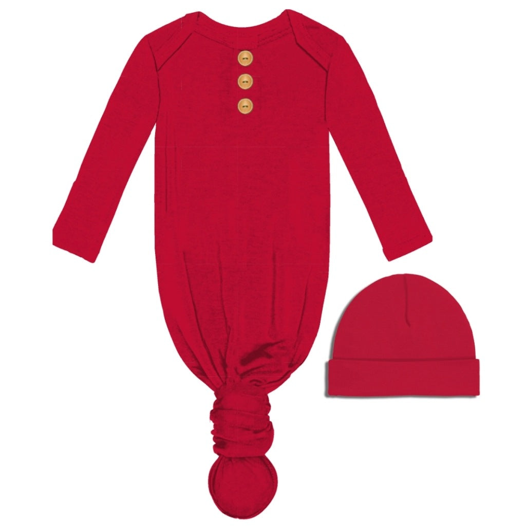 Kids Red Infant Gown and Beanie Set - Debs on 5th
