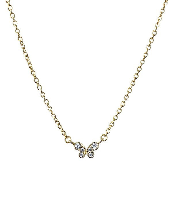 Gold Plated Butterfly Necklace - Debs on 5th