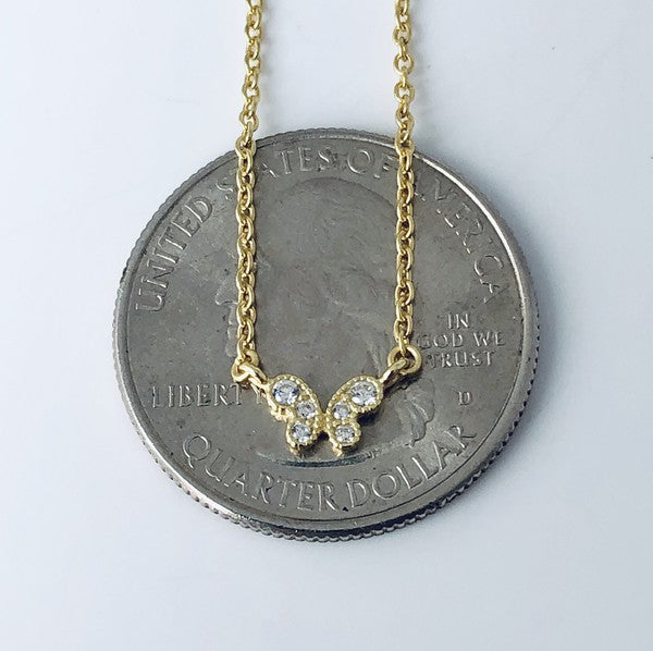 Gold Plated Butterfly Necklace - Debs on 5th