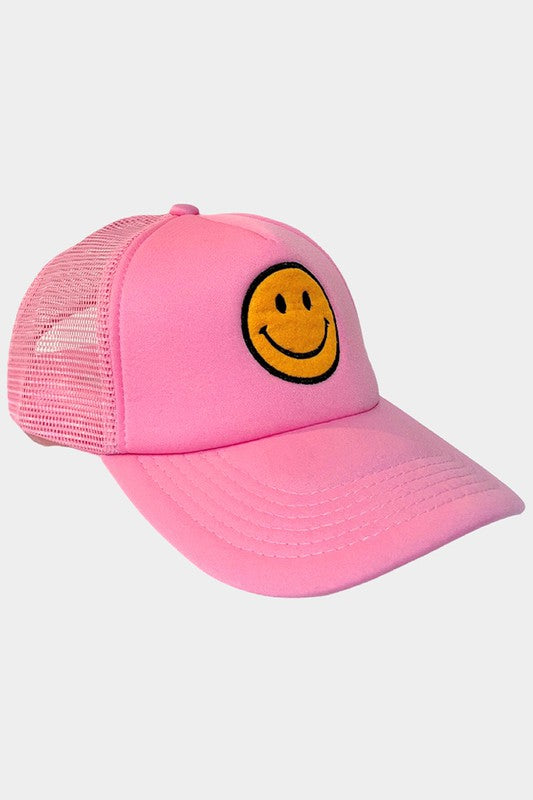Smile Accented Mesh Back Baseball Cap - Debs on 5th