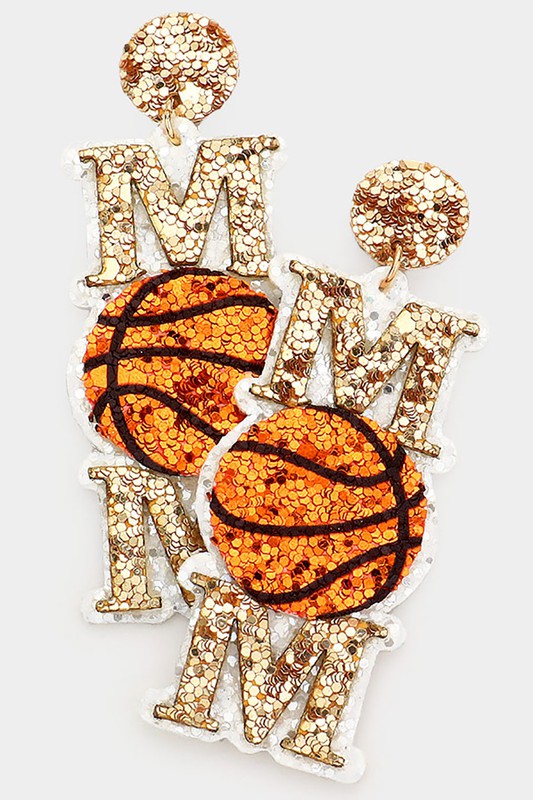 Felt Back Sports Mom Message Sequin Earrings - Debs on 5th
