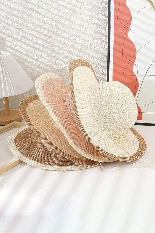 Color Block Straw Sun Hat - Debs on 5th