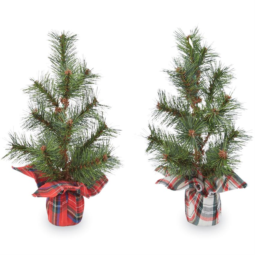 Tartan Faux Pine Trees - Debs on 5th