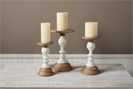 Two-Tone Rustic Candlestick - Debs on 5th