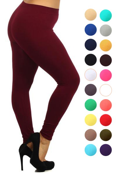 Lady's Plus Size Solid Color Nylon Leggings – Debs on 5th