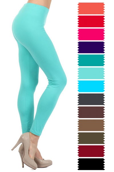 Lady's Plus Size Solid Color Nylon Leggings – Debs on 5th