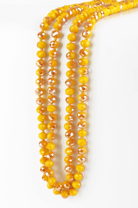 60" Colored Glass Bead and Knotted Thread Necklace - Debs on 5th