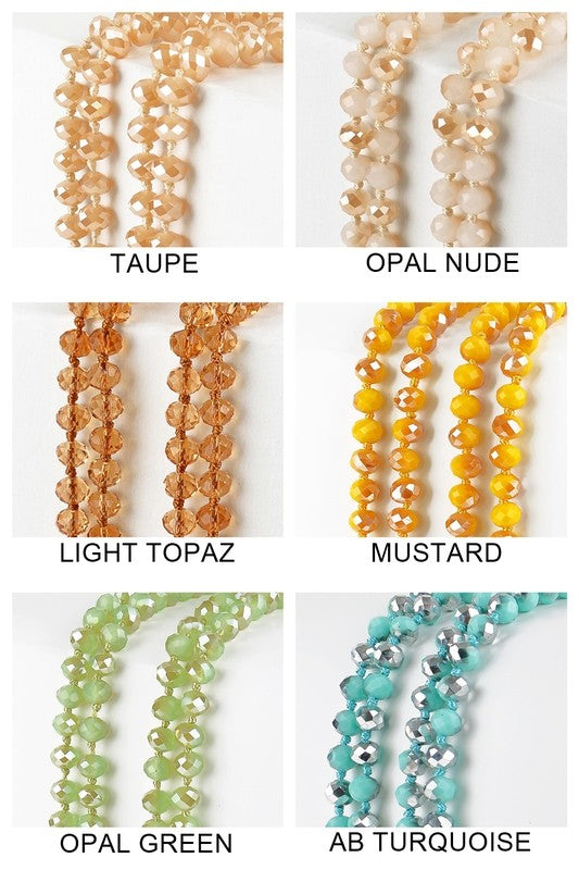 60" Colored Glass Bead and Knotted Thread Necklace - Debs on 5th