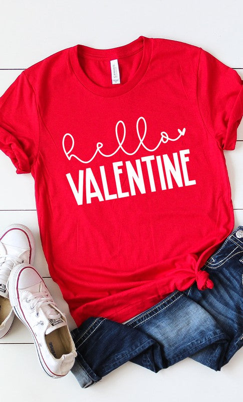 Hello Valentine Graphic tee - Debs on 5th