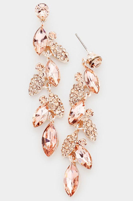 Crystal Marquise Cluster Drop Evening Earrings - Debs on 5th