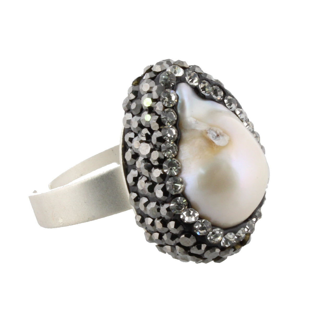 Pavey Druzy Adjustable Silver Ring - Debs on 5th