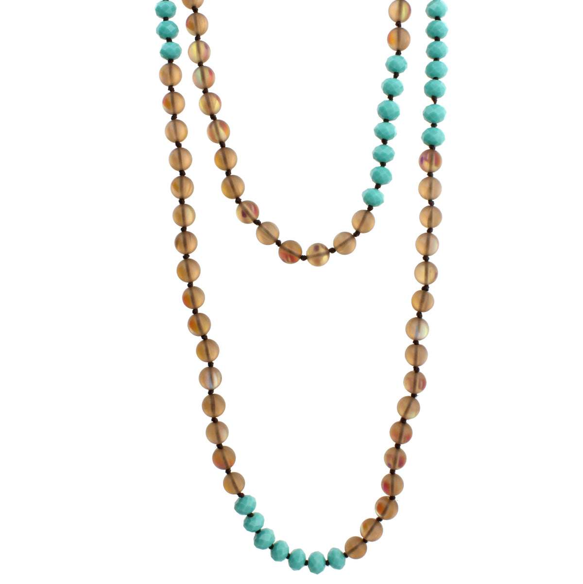 60" Hand Knotted Opalized Necklace - Debs Boutique  LLC