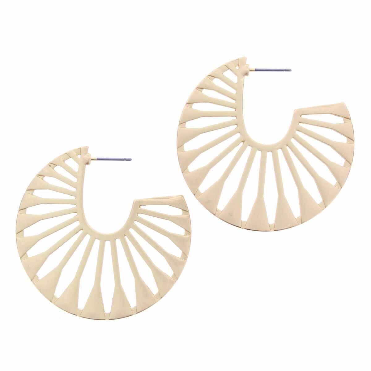 Gold Open Elongated Hoop Earrings - Debs on 5th