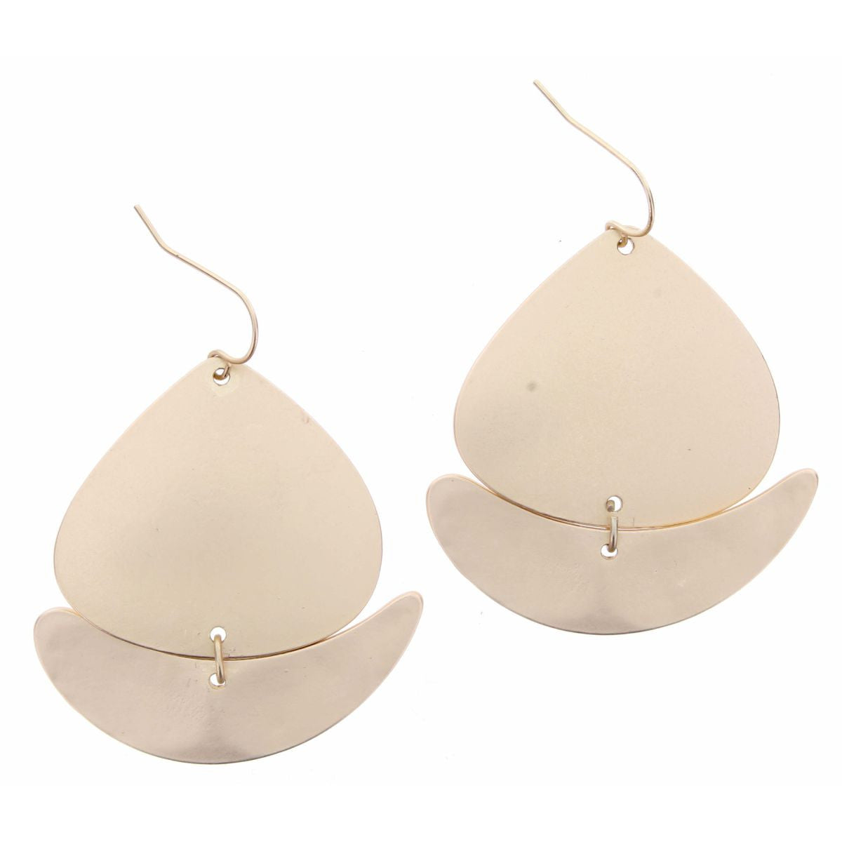 Gold Squatted Teardrop Earrings - Debs on 5th