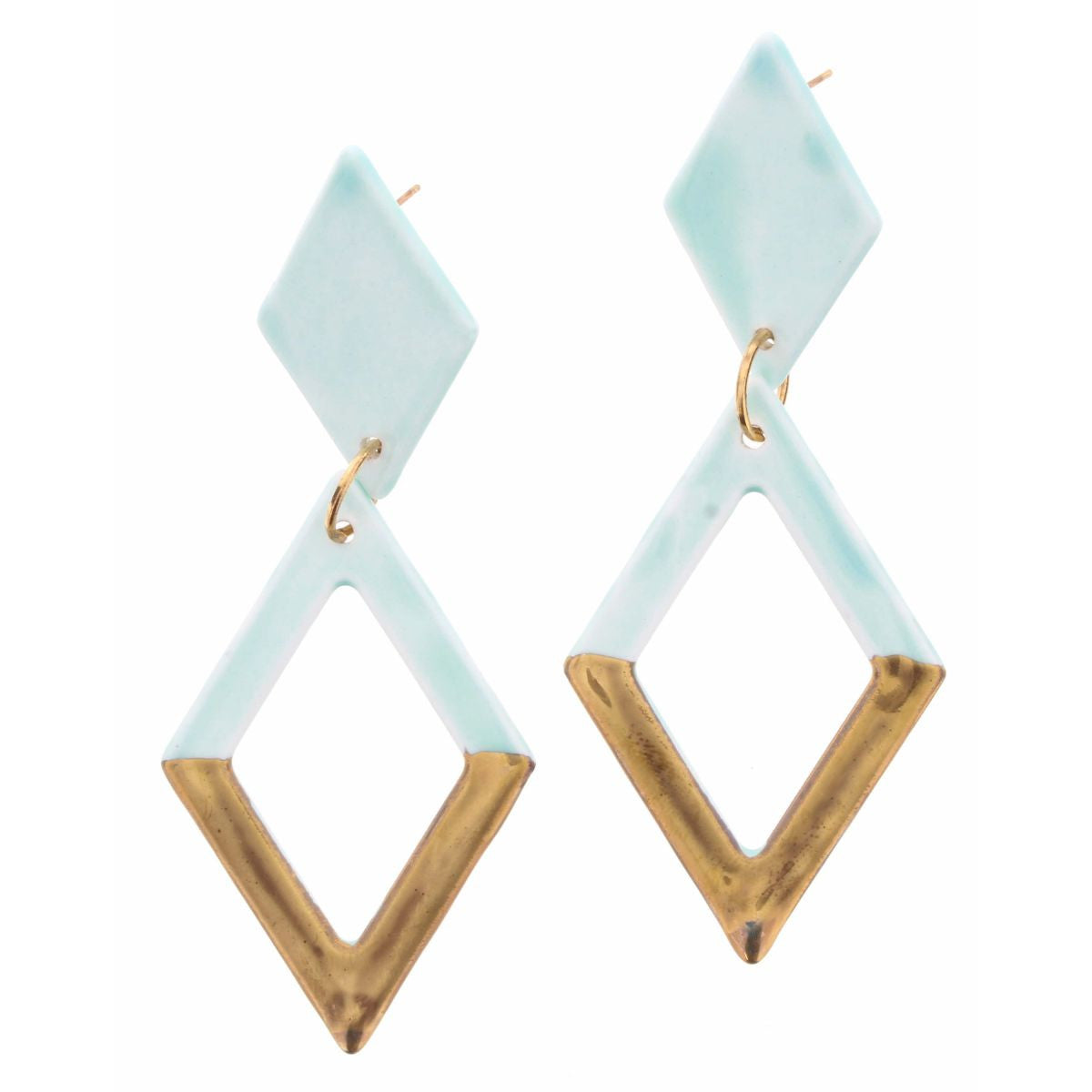 Mint Ceramic Dipped Diamond Earring - Debs on 5th