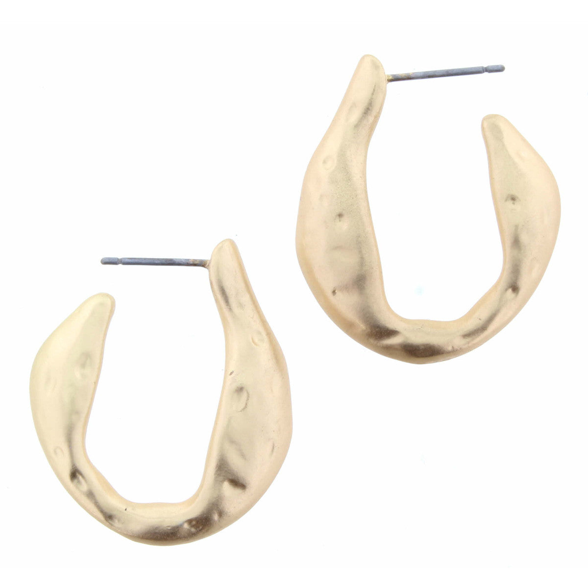 Gold Wavy Textured Open Circle Earring - Debs on 5th