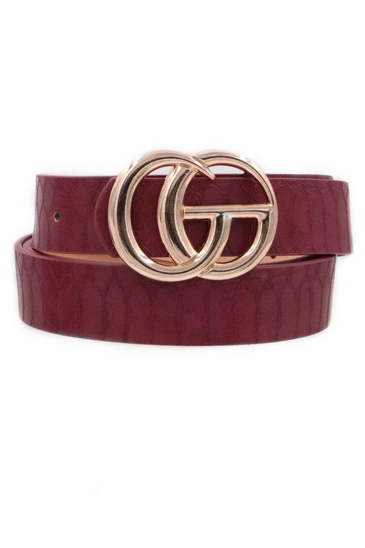 Crocodile Faux Leather CG Belt - Debs on 5th