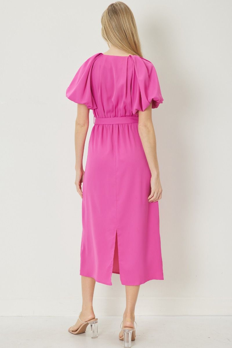 Puff Sleeve Midi Dress - Debs on 5th
