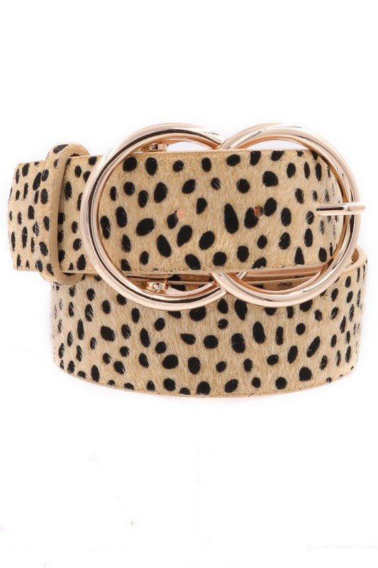 Cheetah Print Metal Ring Buckle Belt - Debs on 5th