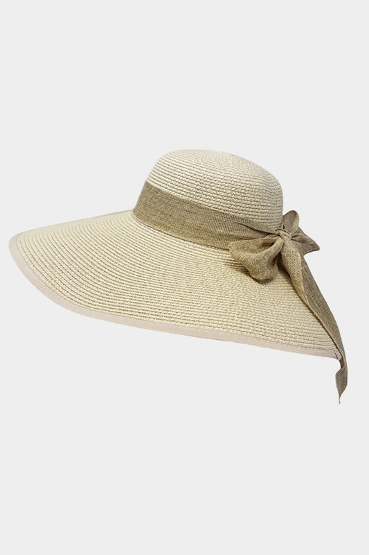 Bow Band Straw Sun Hat - Debs on 5th