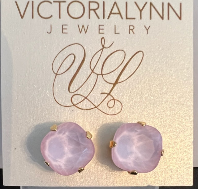 12 mm Rounded Square Stud Goldtone Earrings - Debs on 5th