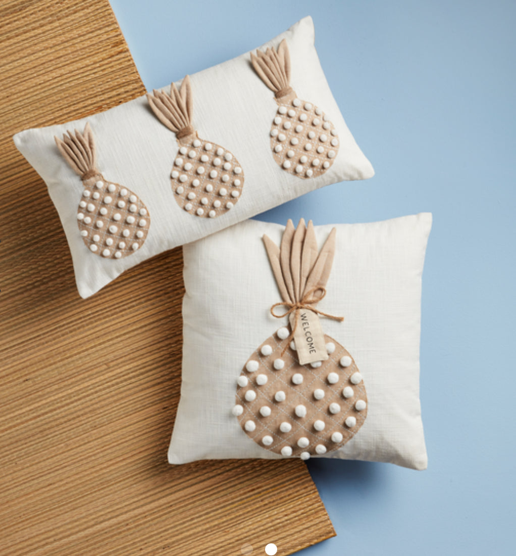 Chambray Lumbar Pineapple Pillow