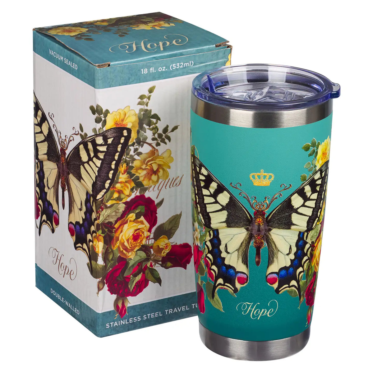 Teal Stainless Steel Secret Garden Tumbler