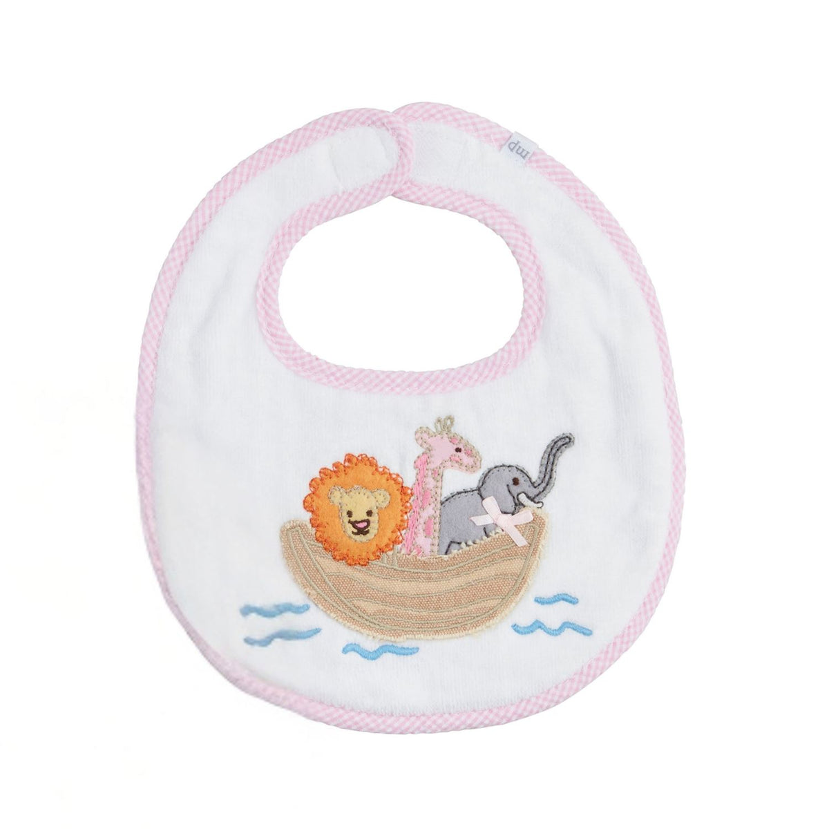 Noahs Ark Pink Bib