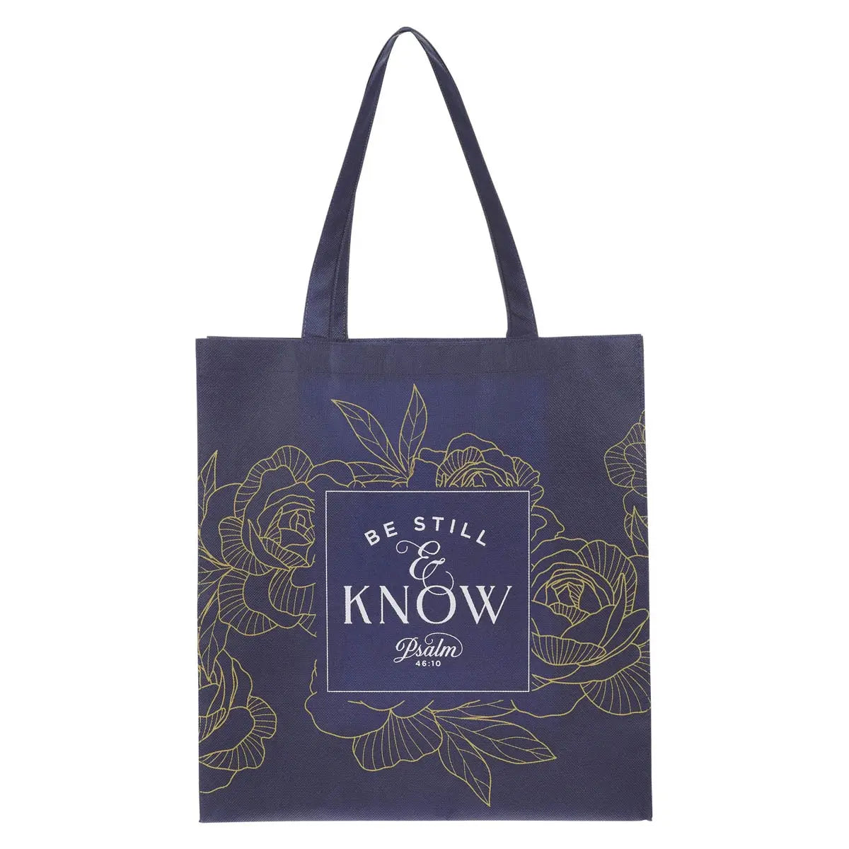 Be Still Navy Reusable Non-woven Shopping Tote Bag