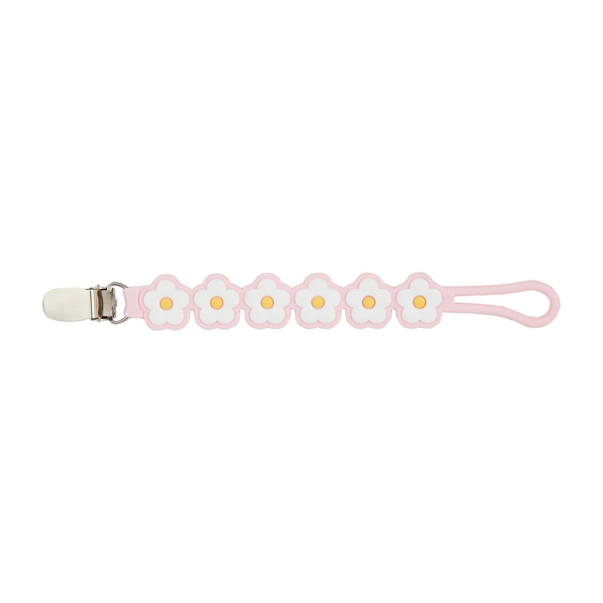 Pink Daisy Silicone Pacy Strap