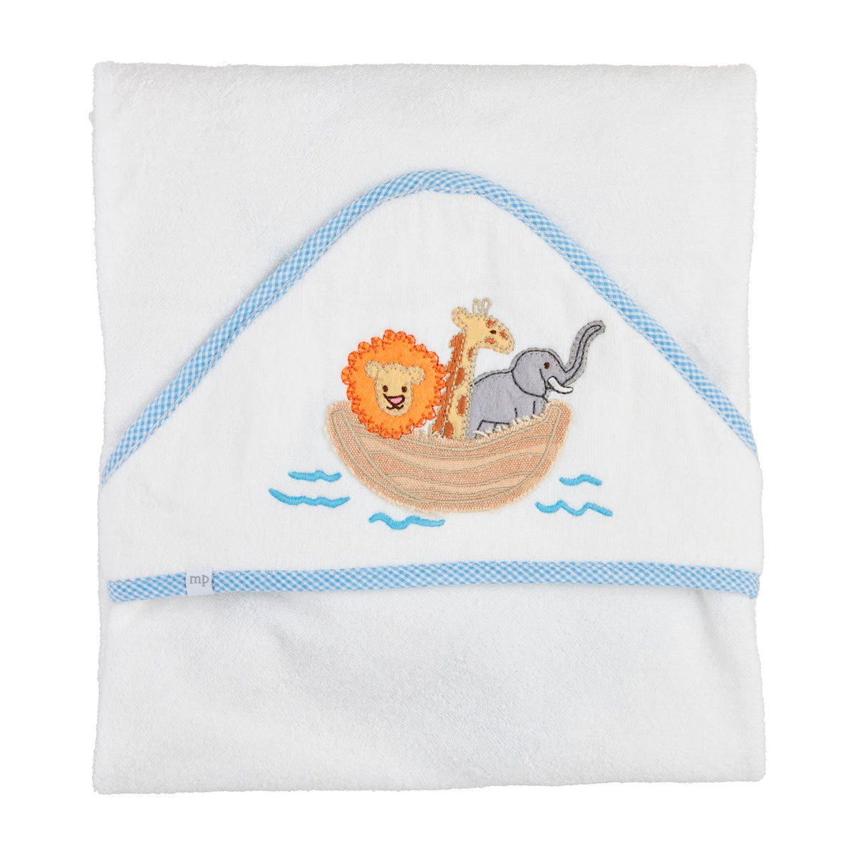 Blue Noah's Ark Hooded Towel