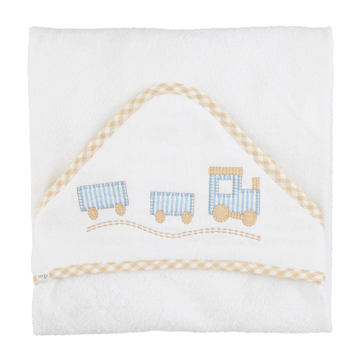 Train Applique Hooded Towel