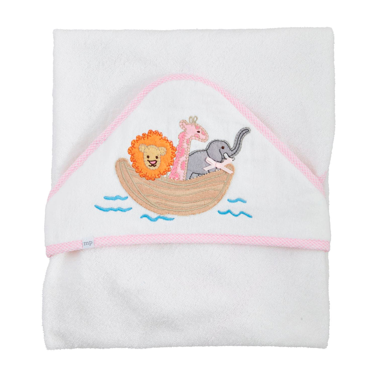 Pink Noah's Ark Hooded Towel