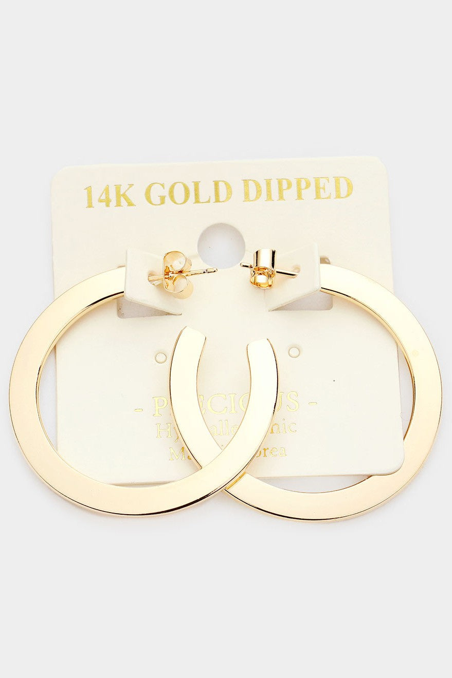 14K Gold Dipped Half Hoop Earrings