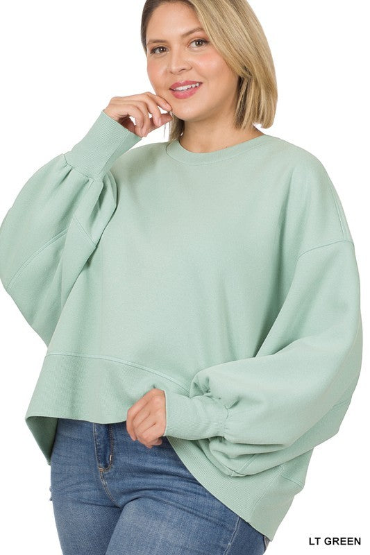 Balloon Sleeve Sweatshirt Plus Size - Debs on 5th