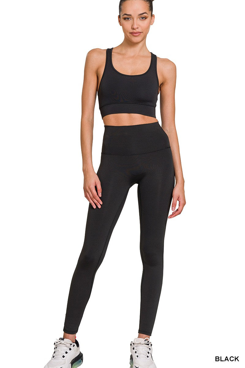 Athletic Top and High Waisted Leggings Set