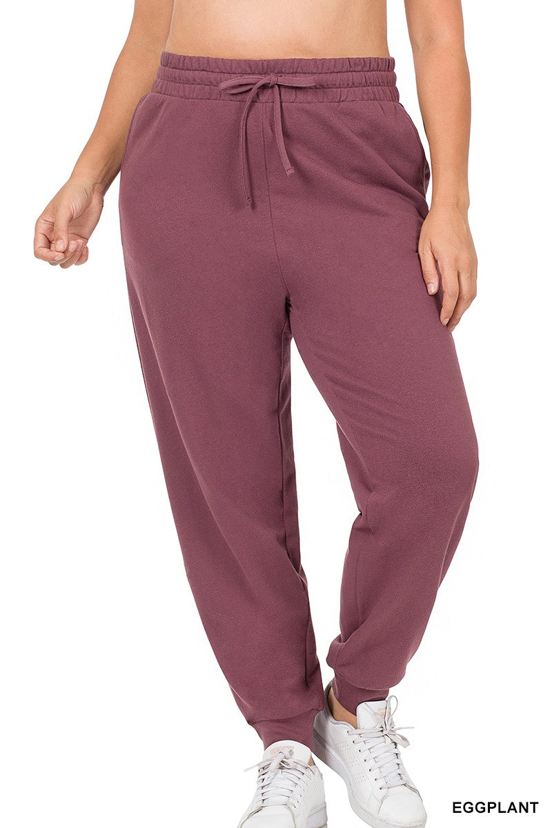 Plus Size French Terry Jogger Pants w/Pockets